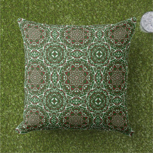 Groovy Eclectic Ornate Christmas Mandala Pattern Cushion