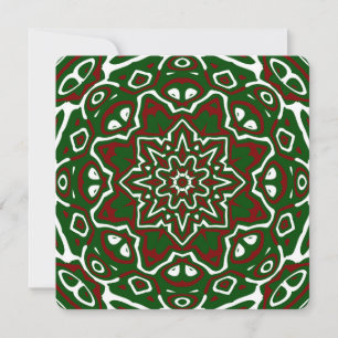 Groovy Eclectic Ornate Christmas Mandala Pattern Invitation