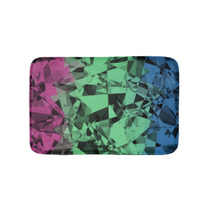 Groovy Eclectic Retro Trippy Polysexual Pride Flag Bath Mat