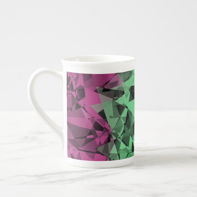 Groovy Eclectic Retro Trippy Polysexual Pride Flag Bone China Mug (Left)
