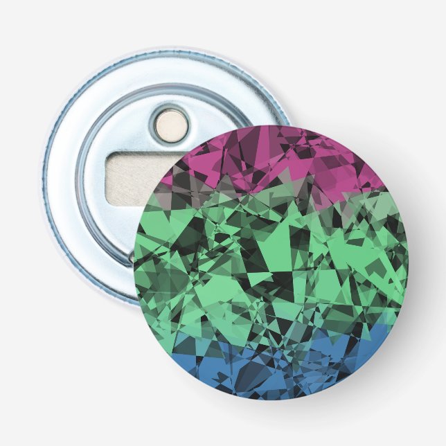 Groovy Eclectic Retro Trippy Polysexual Pride Flag Bottle Opener (Front)