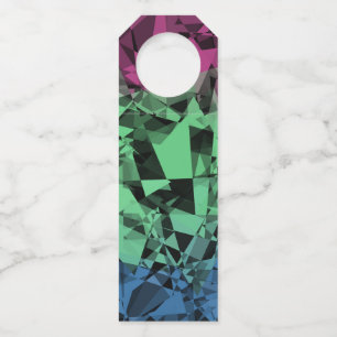 Groovy Eclectic Retro Trippy Polysexual Pride Flag Bottle Tag