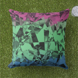 Groovy Eclectic Retro Trippy Polysexual Pride Flag Cushion