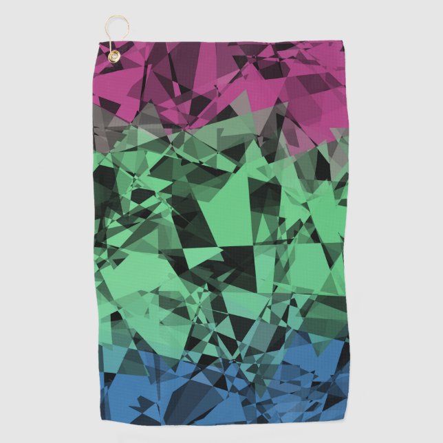 Groovy Eclectic Retro Trippy Polysexual Pride Flag Golf Towel (Front)