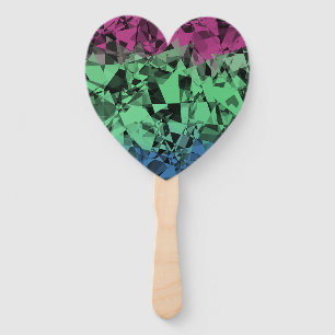 Groovy Eclectic Retro Trippy Polysexual Pride Flag Hand Fan