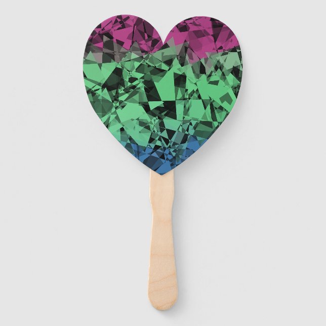 Groovy Eclectic Retro Trippy Polysexual Pride Flag Hand Fan (Front)
