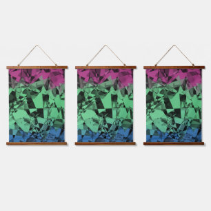 Groovy Eclectic Retro Trippy Polysexual Pride Flag Hanging Tapestry
