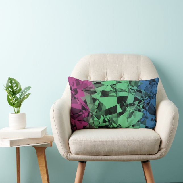 Groovy Eclectic Retro Trippy Polysexual Pride Flag Lumbar Cushion (Chair)