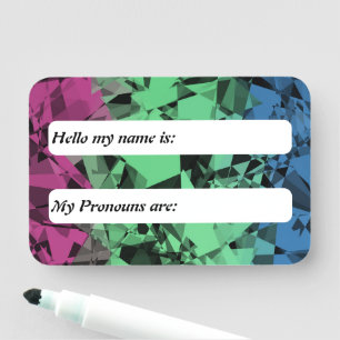 Groovy Eclectic Retro Trippy Polysexual Pride Flag Name Tag