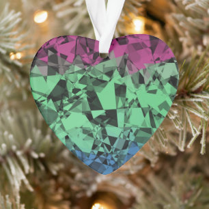 Groovy Eclectic Retro Trippy Polysexual Pride Flag Ornament