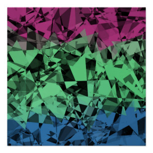 Groovy Eclectic Retro Trippy Polysexual Pride Flag Poster