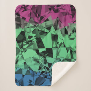 Groovy Eclectic Retro Trippy Polysexual Pride Flag Sherpa Blanket