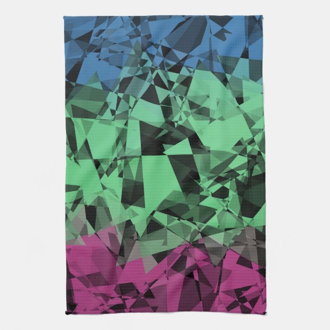 Groovy Eclectic Retro Trippy Polysexual Pride Flag Tea Towel (Vertical)