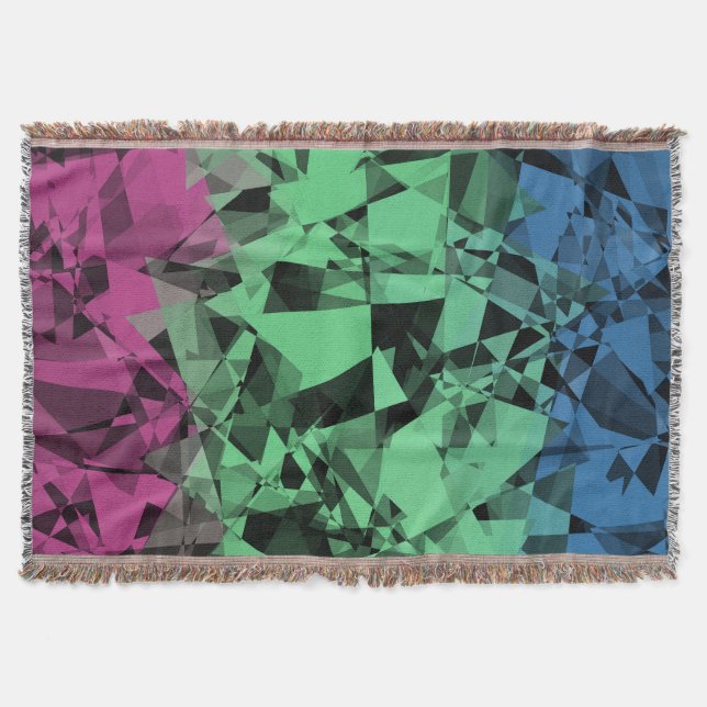 Groovy Eclectic Retro Trippy Polysexual Pride Flag Throw Blanket (Front)
