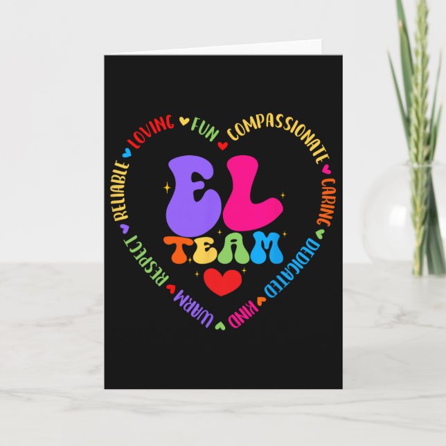 Groovy El Team Teacher Appreciation Week Back To S Card (Front)