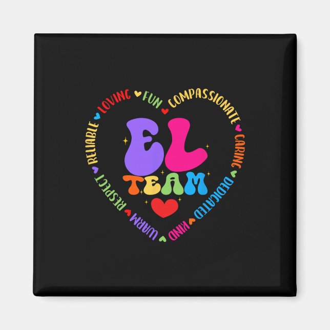 Groovy El Team Teacher Appreciation Week Back To S Magnet (Front)