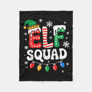 Groovy Elf Squad Elf Family Christmas Matching Paj Fleece Blanket