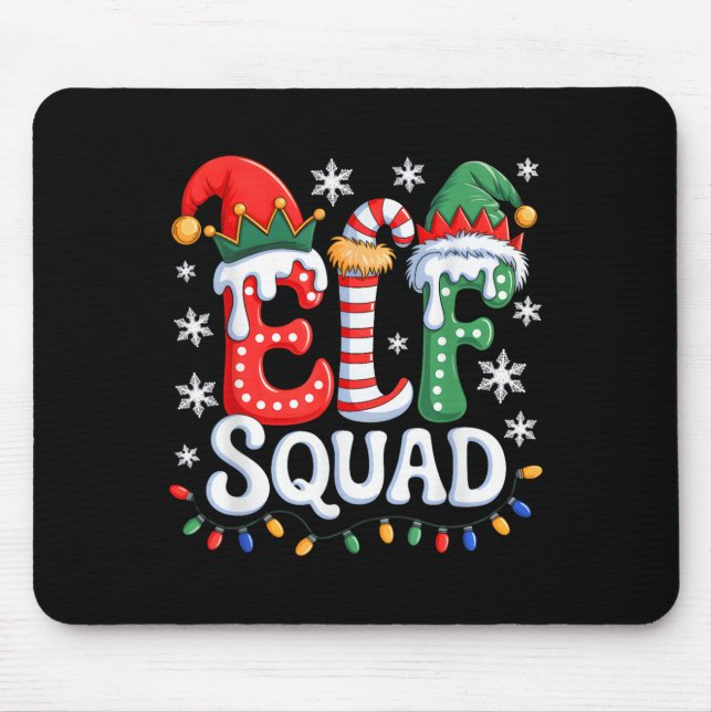 Groovy Elf Squad Elf Family Christmas Matching Paj Mouse Pad (Front)