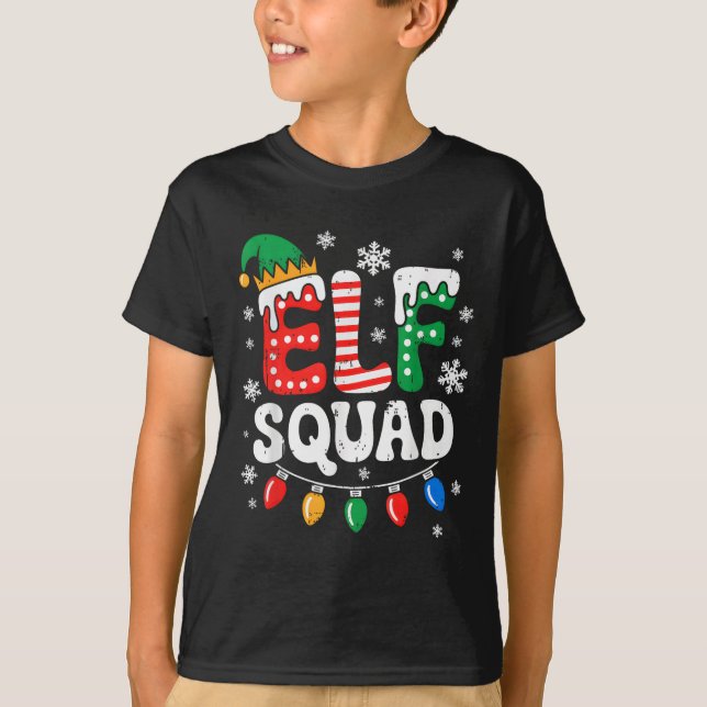 Groovy Elf Squad Elf Family Christmas Matching Paj T-Shirt (Front)