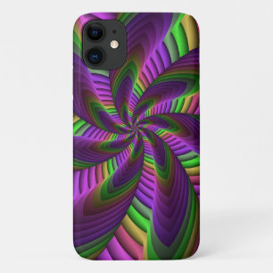 Groovy Energetic Colourful Neon Fractal Pattern Case-Mate iPhone Case