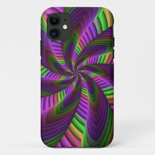 Groovy Energetic Colourful Neon Fractal Pattern Case-Mate iPhone Case