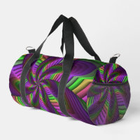 Groovy Energetic Colourful Neon Fractal Pattern