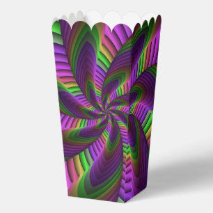 Groovy Energetic Colourful Neon Fractal Pattern Favour Box