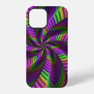 Groovy Energetic Colourful Neon Fractal Pattern iPhone 12 Pro Case