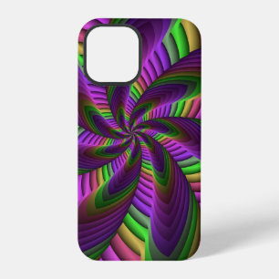 Groovy Energetic Colourful Neon Fractal Pattern iPhone 12 Pro Case