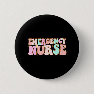 groovy ER Nurse Emergency Nurse School women 6 Cm Round Badge