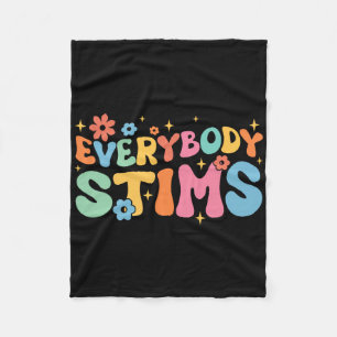 Groovy Everybody Stims Special Education Autism Aw Fleece Blanket