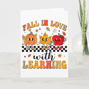 Groovy Fall In Love With Learning Autumn Pumpkin T Card