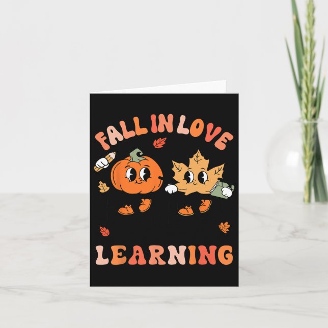 Groovy Fall In Love With Learning Trick Or Teach T Card (Front)