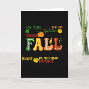Groovy Fall Thanksgiving Halloween Mens Women Autu Card