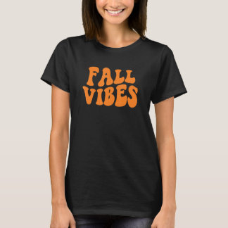 Groovy Fall Vibes Retro Happy Fall Y'all Autumn Th T-Shirt