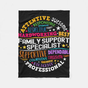 Groovy Family Support Specialist Appreciation Week Fleece Blanket