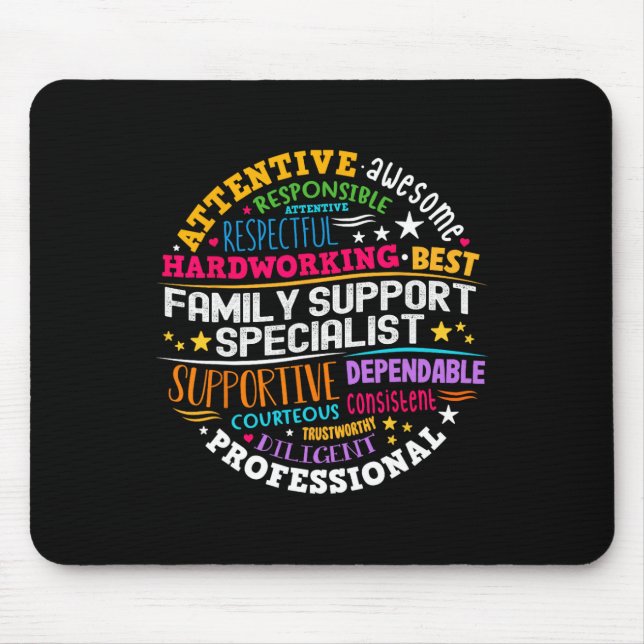 Groovy Family Support Specialist Appreciation Week Mouse Pad (Front)