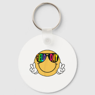 Groovy Field Day Sungles Smile Face Teacher Kids Key Ring