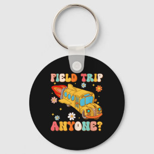 Groovy Field Trip Anyone School Bus Driver Yellow  Key Ring