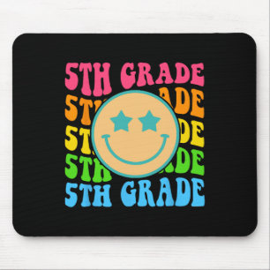 Groovy Fifth Grade Vibes Face Retro Teachers Back  Mouse Pad