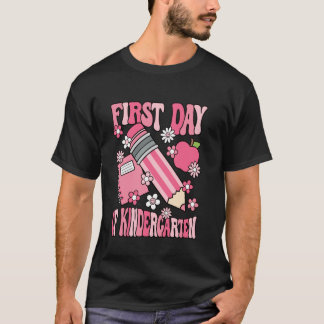 Groovy First Day Of Kindergarten Cute School Girls T-Shirt