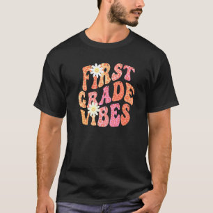 Groovy FIRST GRADE VIBES Teacher Fall Colours 1st  T-Shirt