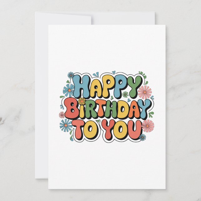 Groovy Floral Birthday Card (Front)