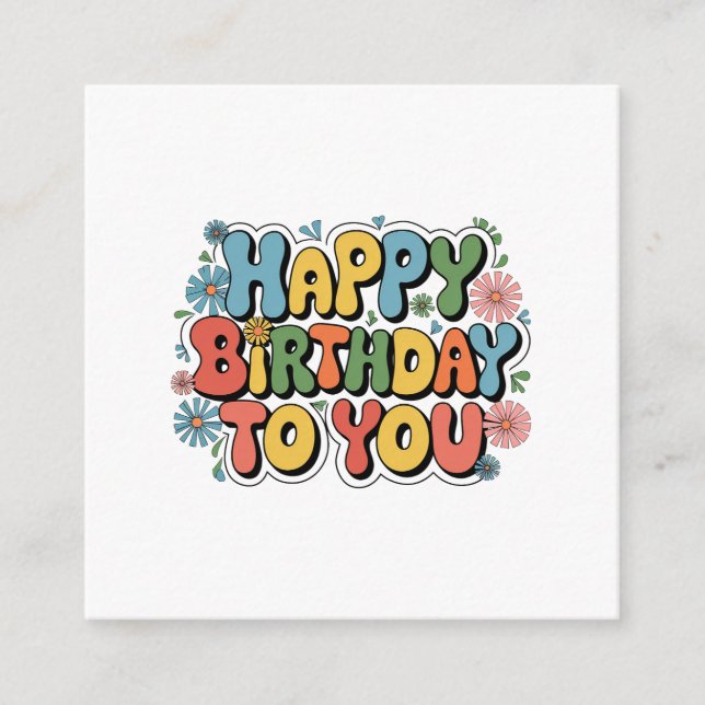 Groovy Floral Birthday Enclosure Card (Front)