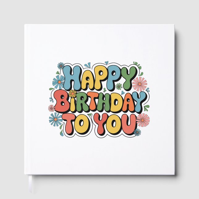 Groovy Floral Birthday Guest Book (Front)