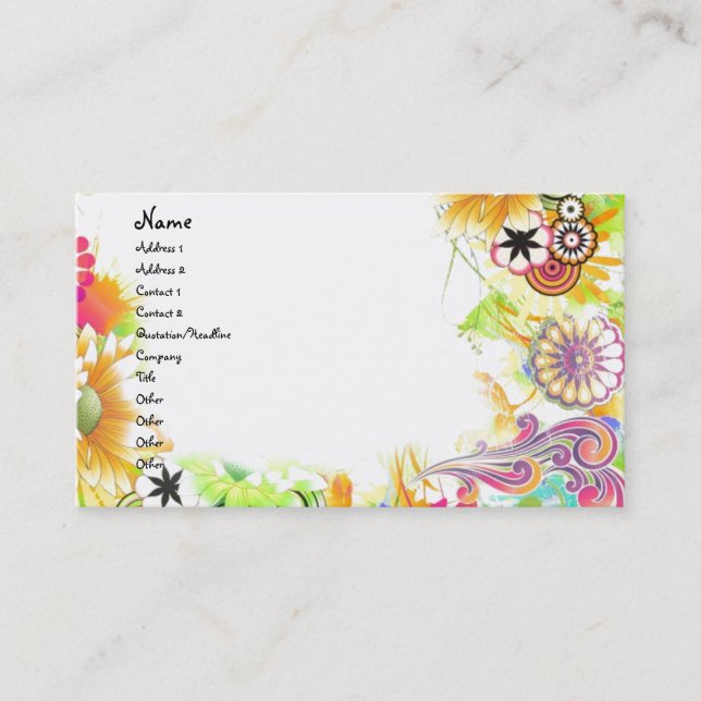 Groovy Floral Business Card (Front)