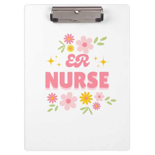 Groovy Floral ER Nurse Clipboard (Front)