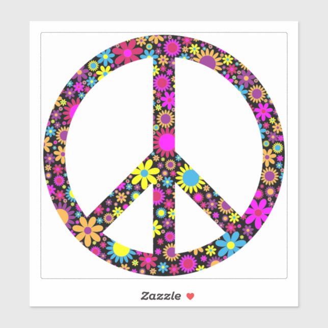 GROOVY FLORAL PEACE SIGN (Sheet)