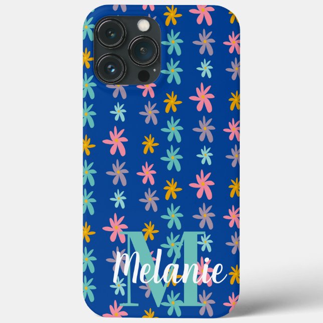 Groovy Flower Blue Pattern Name   Case-Mate iPhone Case (Back)