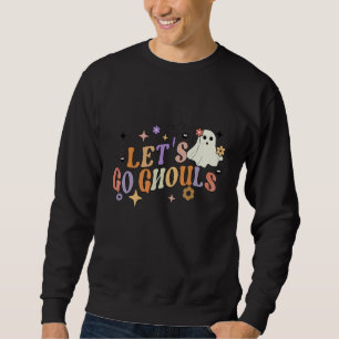 Groovy Flower  Ghouls Halloween Cute Ghost Spider  Sweatshirt